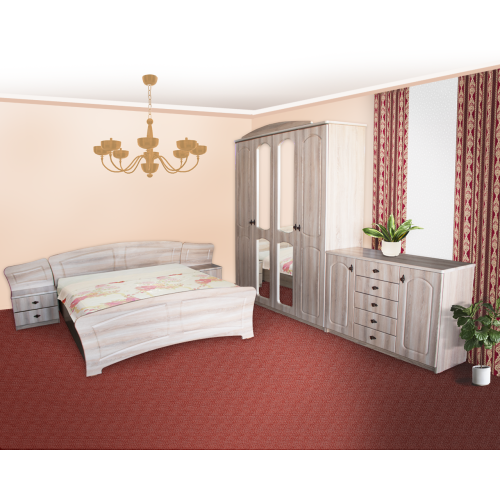 Dormitor Roma cu pat 140x200 cm ( culoare sonoma )
